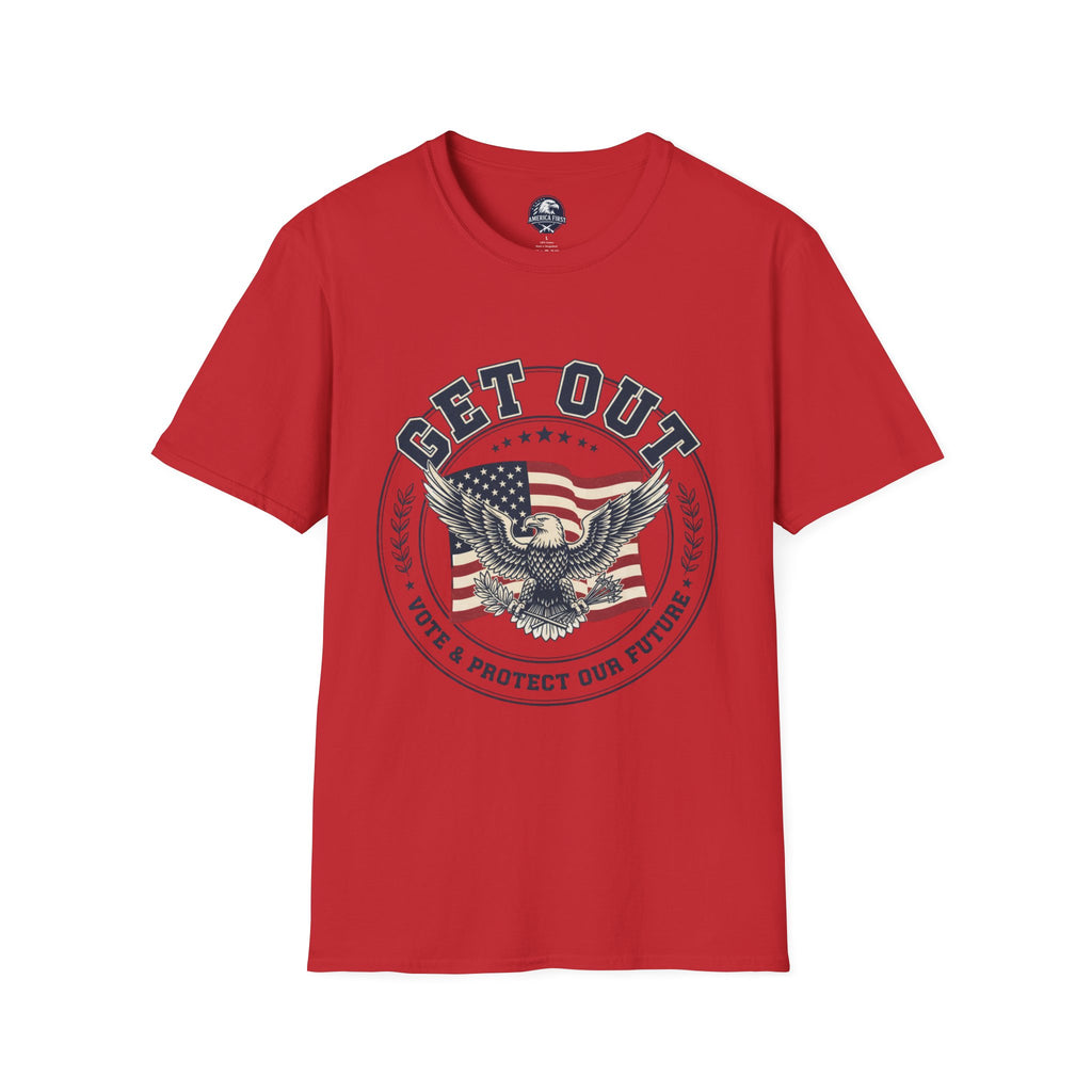 Get Out Eagle T-Shirt — Vote & Protect Our Future Patriotic Tee