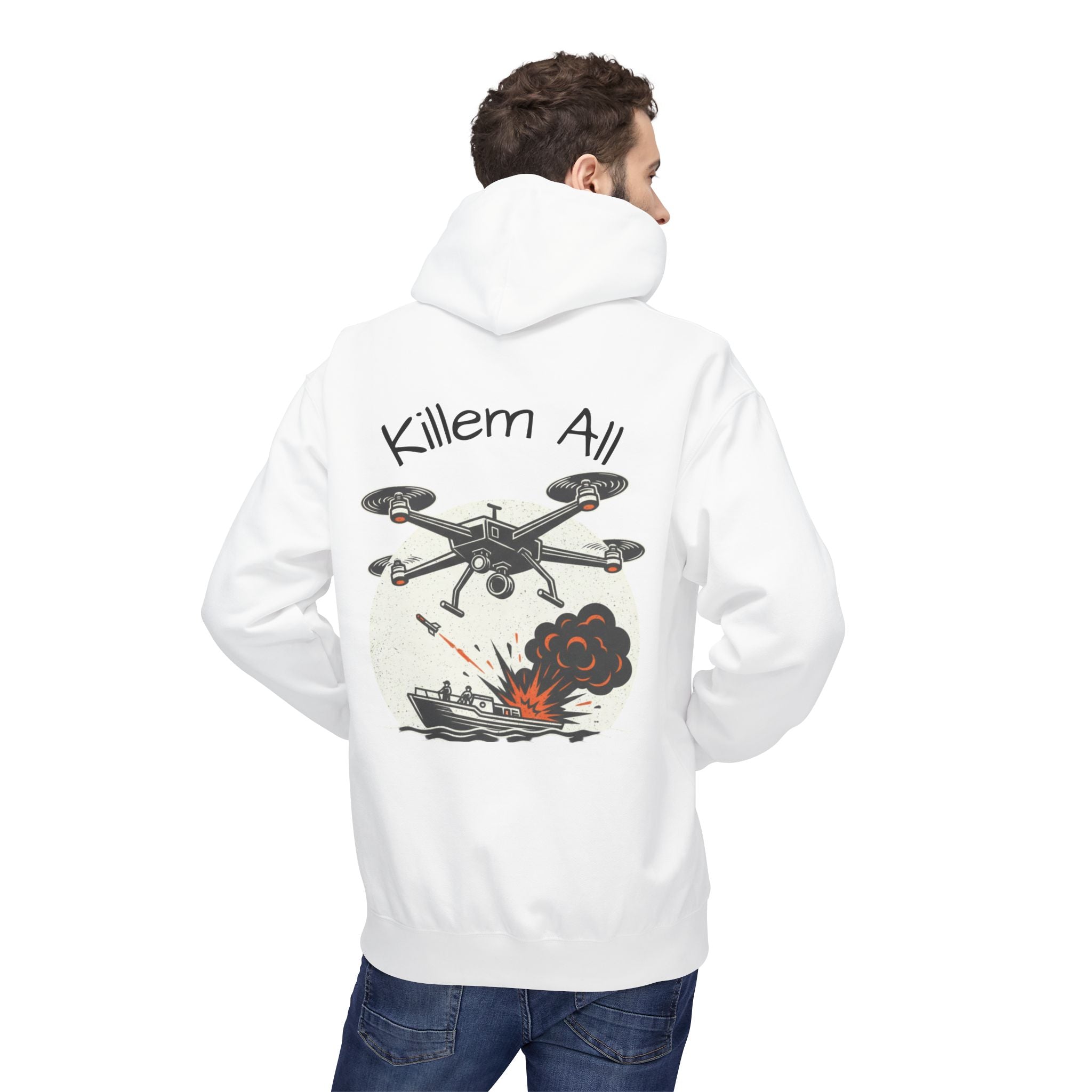 Hoodie - 'Killem All' Drone Attack Graphic Pullover