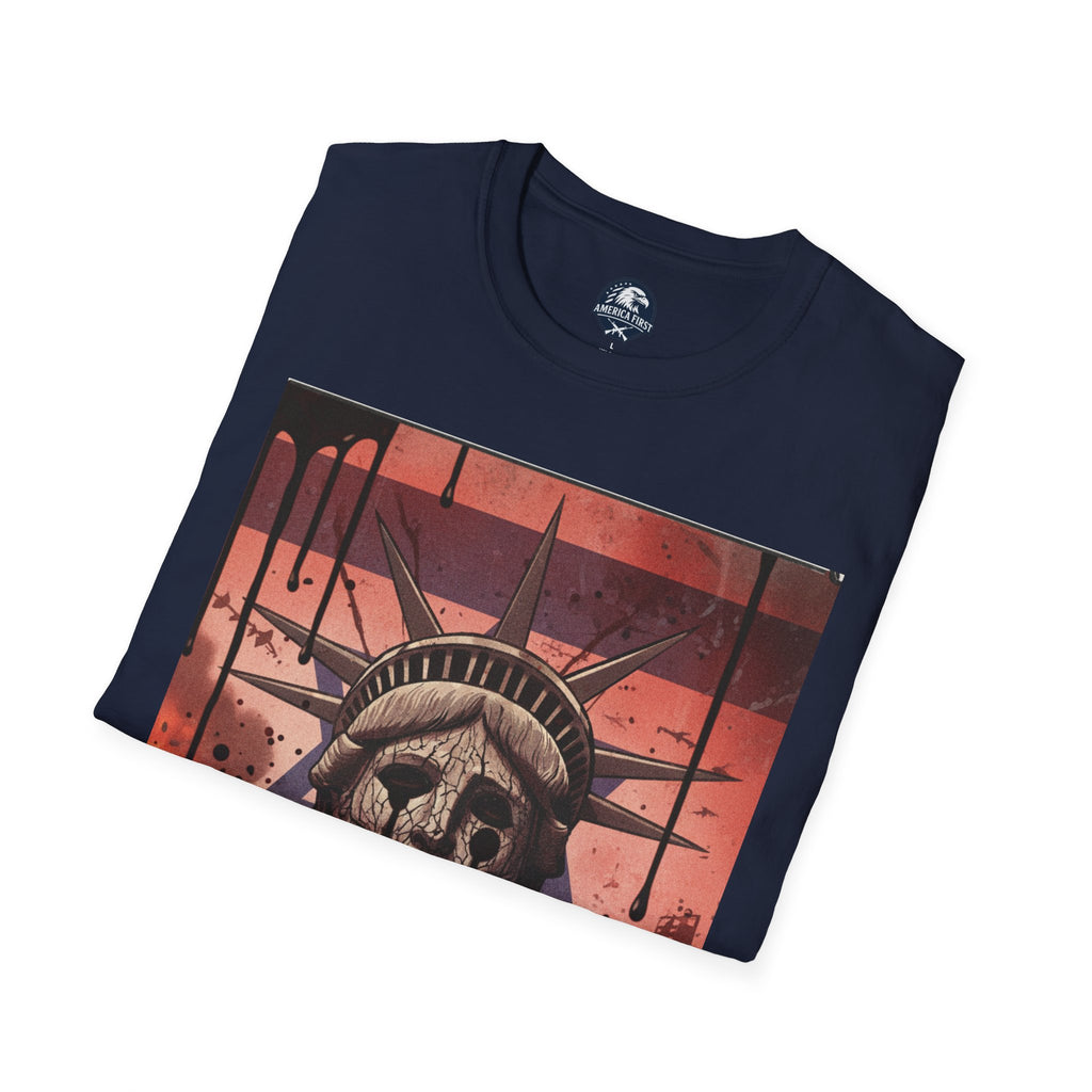 Statue of Liberty 'Silence' Graphic T-Shirt — Dystopian Urban Art Tee
