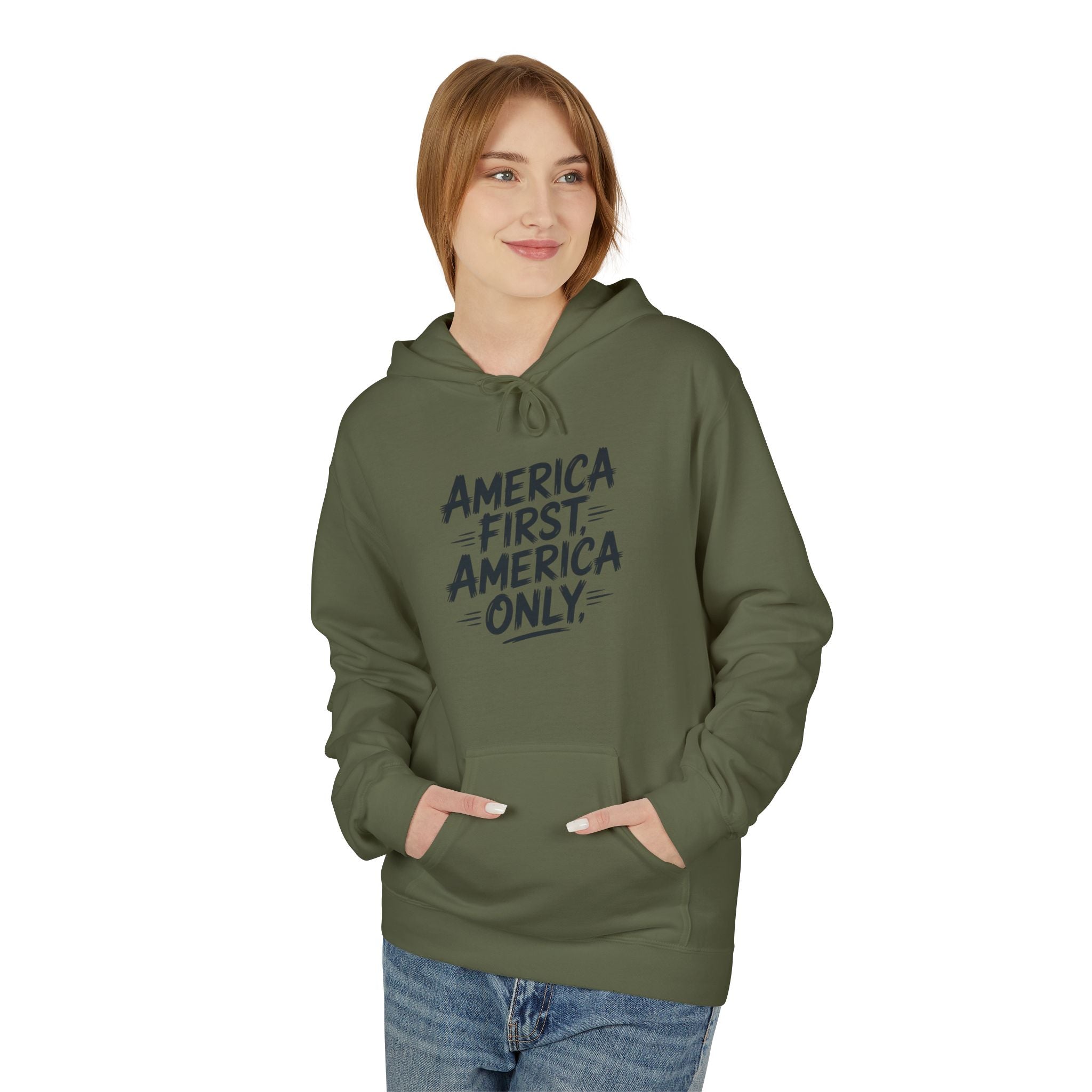 Hoodie - "America First, America Only" Graphic Pullover