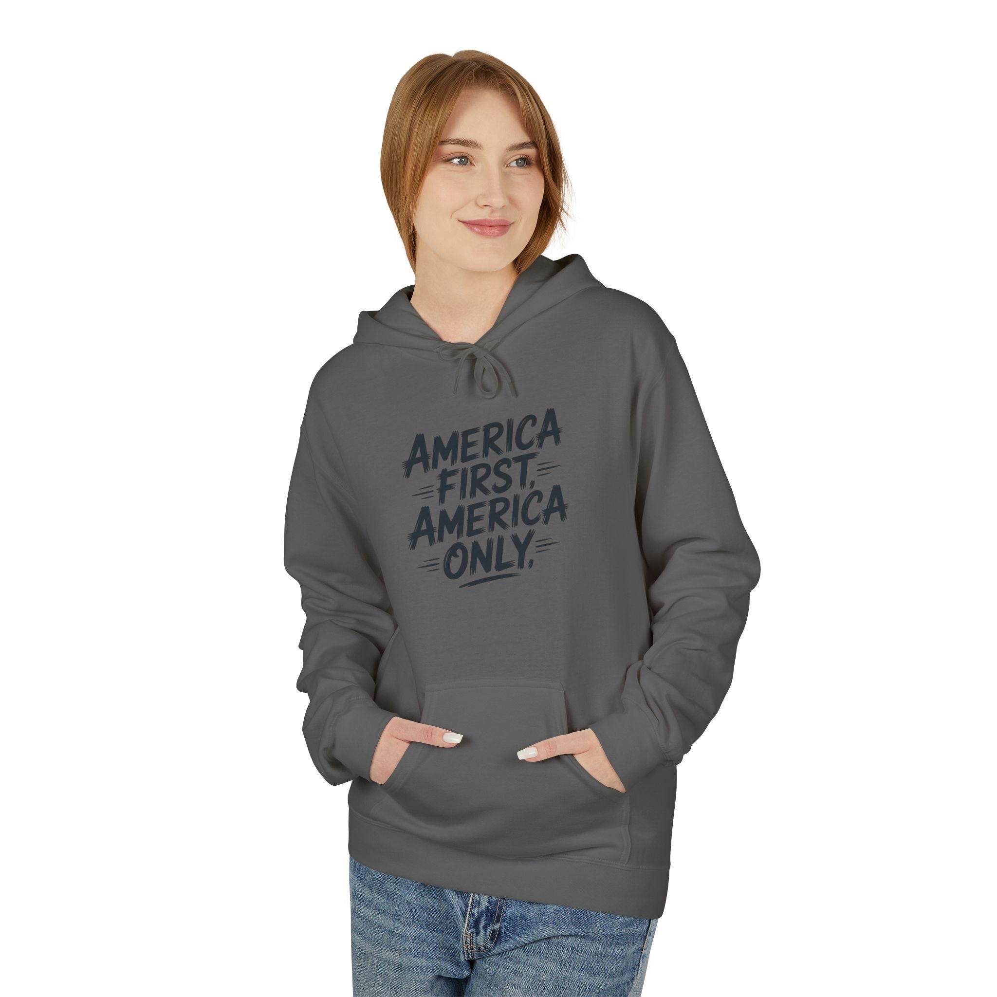 Hoodie - "America First, America Only" Graphic Pullover
