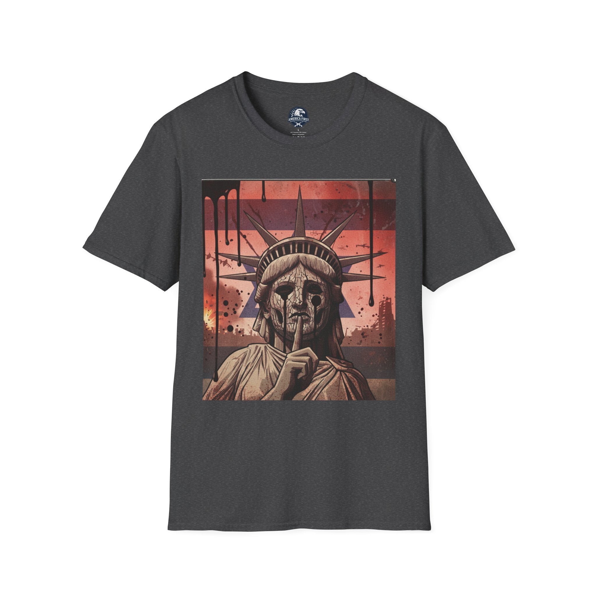 Statue of Liberty 'Silence' Graphic T-Shirt — Dystopian Urban Art Tee