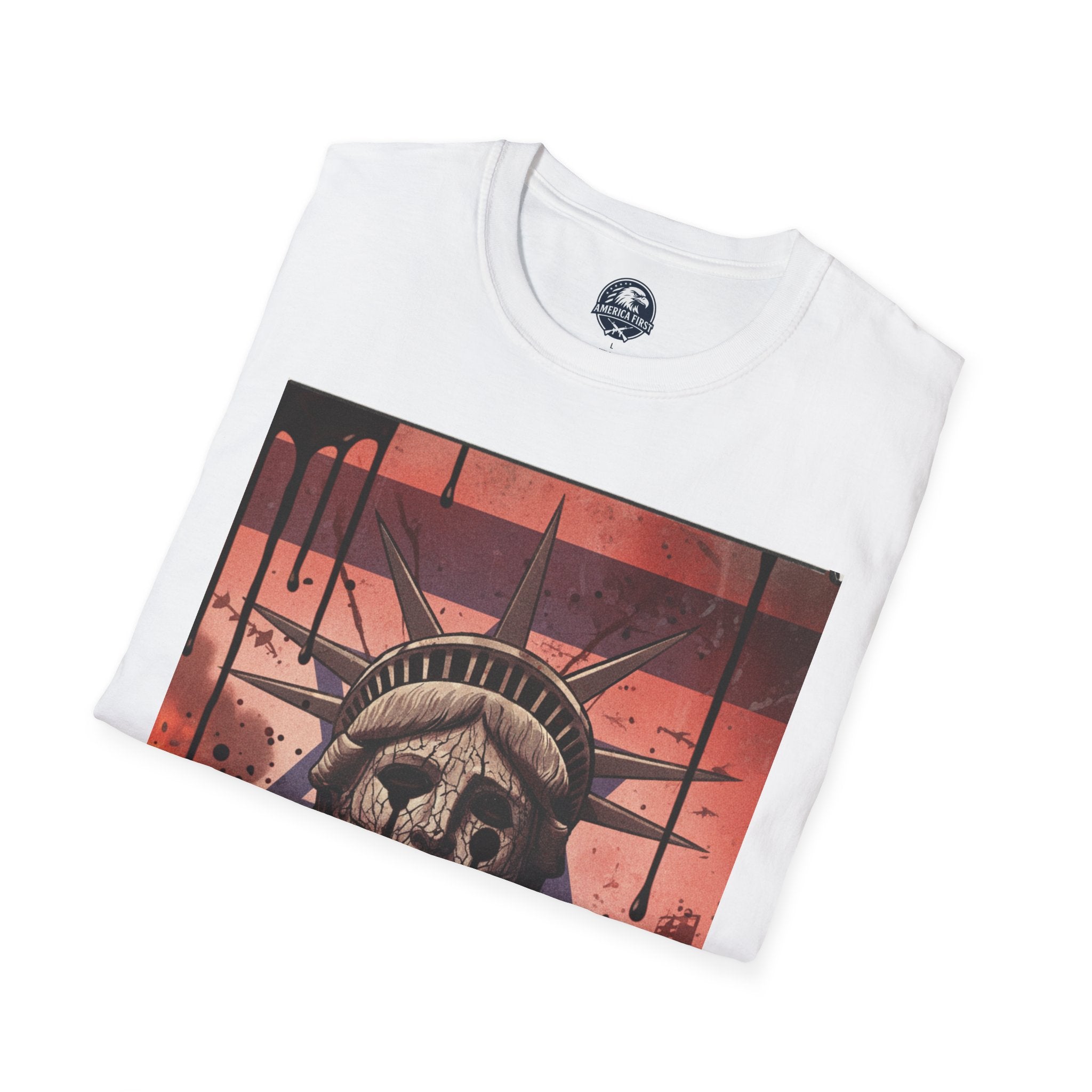 Statue of Liberty 'Silence' Graphic T-Shirt — Dystopian Urban Art Tee