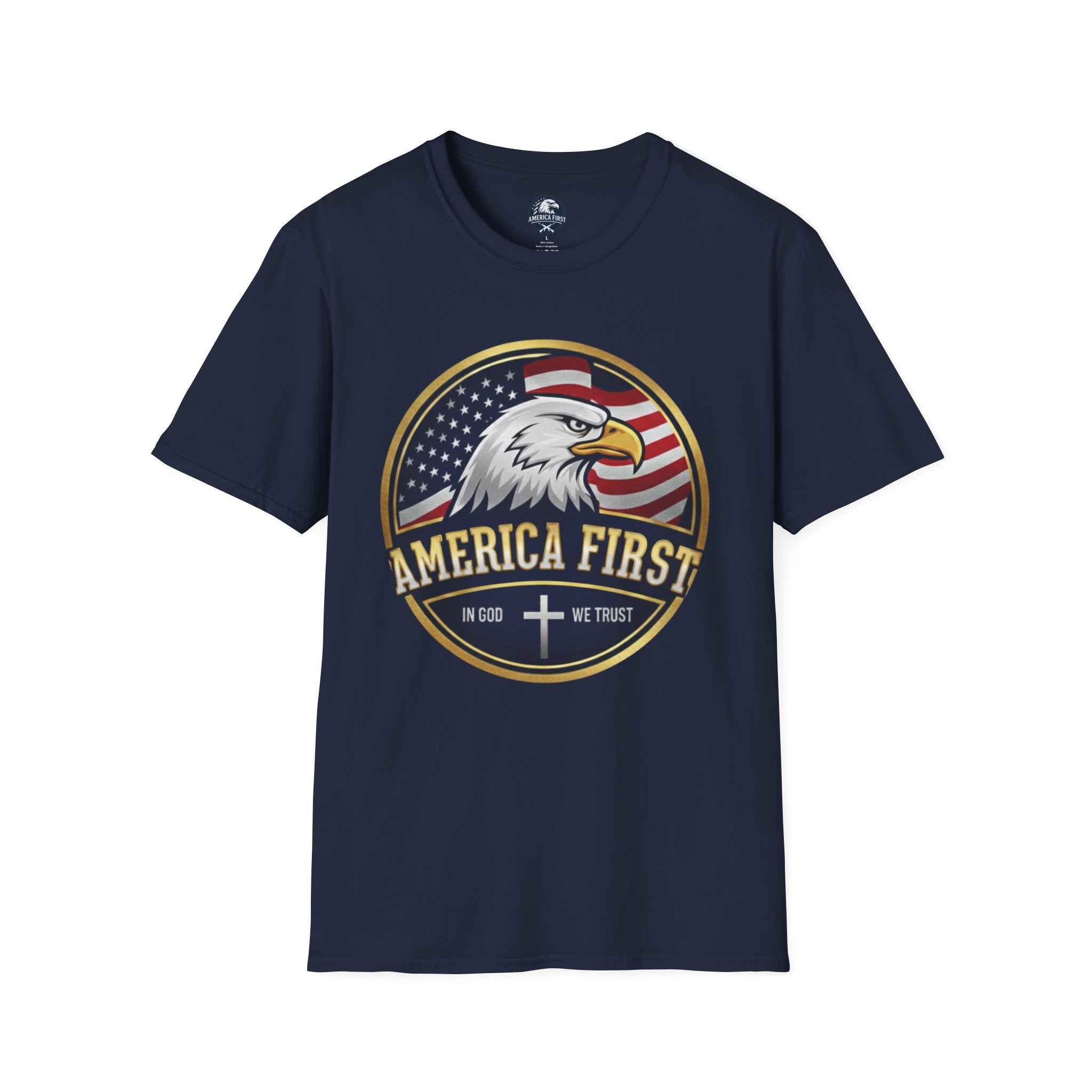 America First Eagle T-Shirt — Patriotic USA Flag Graphic Tee