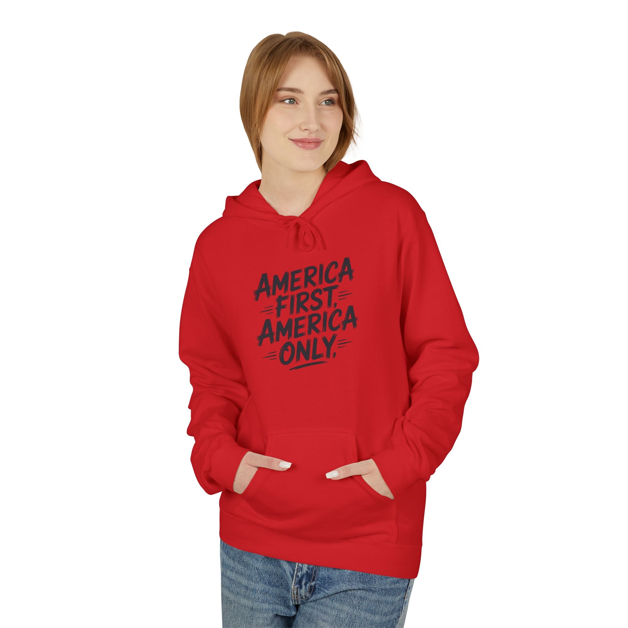 Hoodie - "America First, America Only" Graphic Pullover