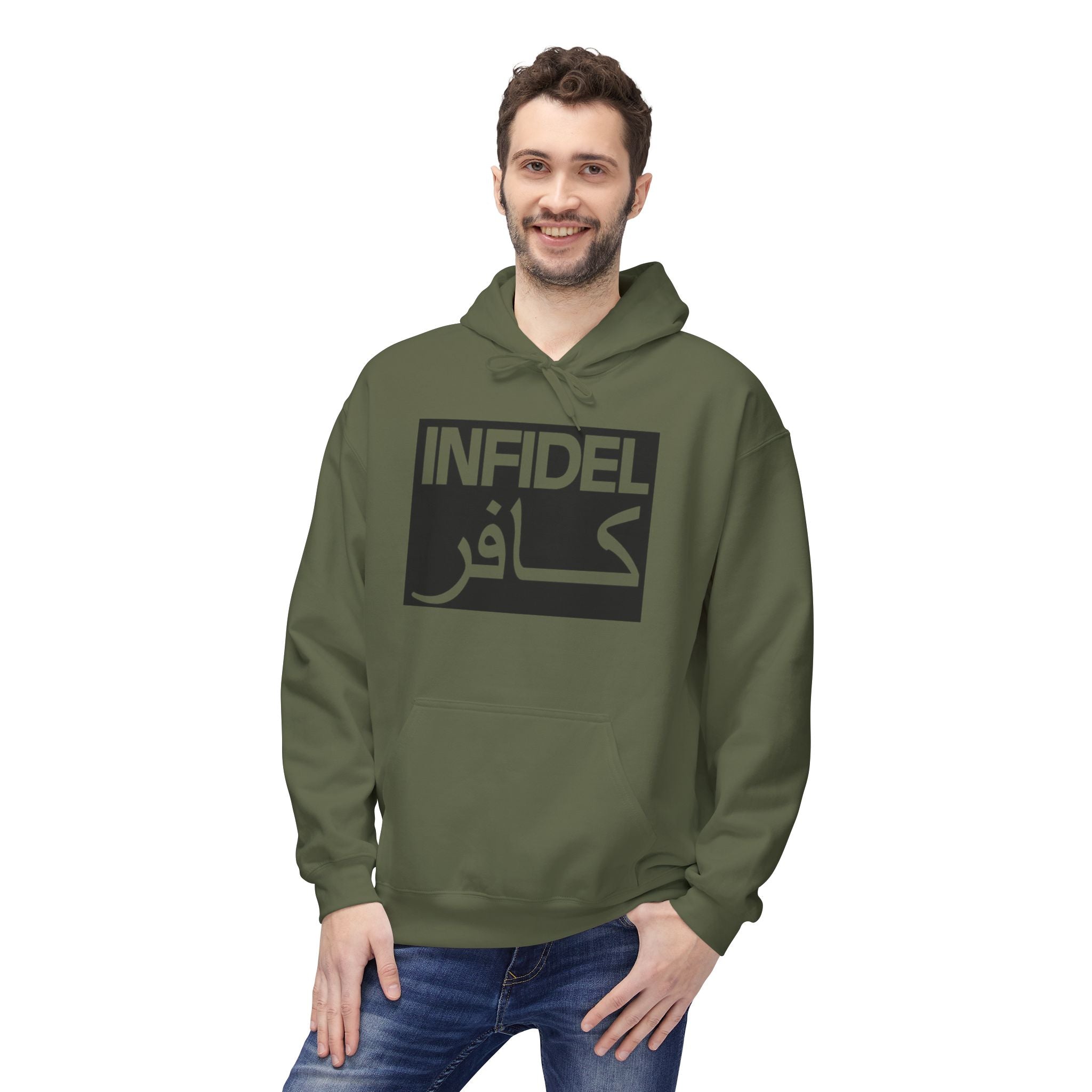 Infidel Arabic Logo Hoodie – Bold Statement Pullover