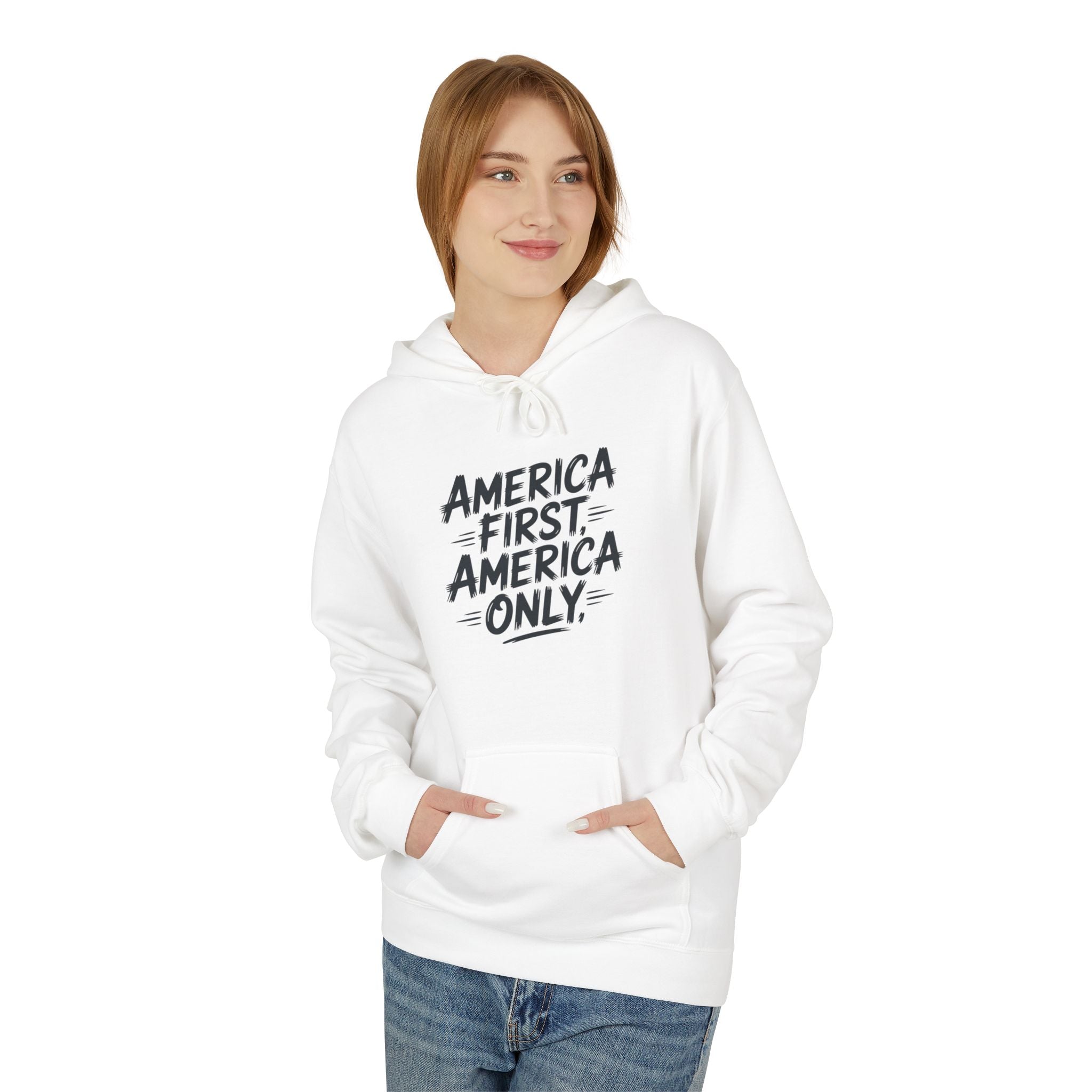 Hoodie - "America First, America Only" Graphic Pullover