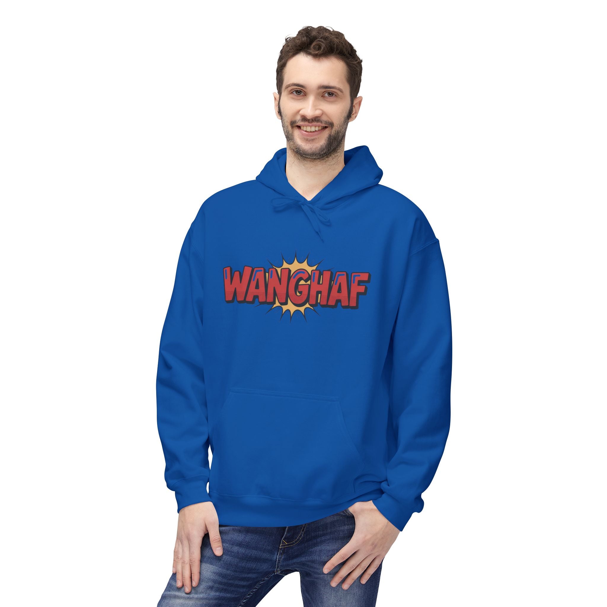 WANGHAF Graphic Hoodie – Bold Retro Comic Text Design