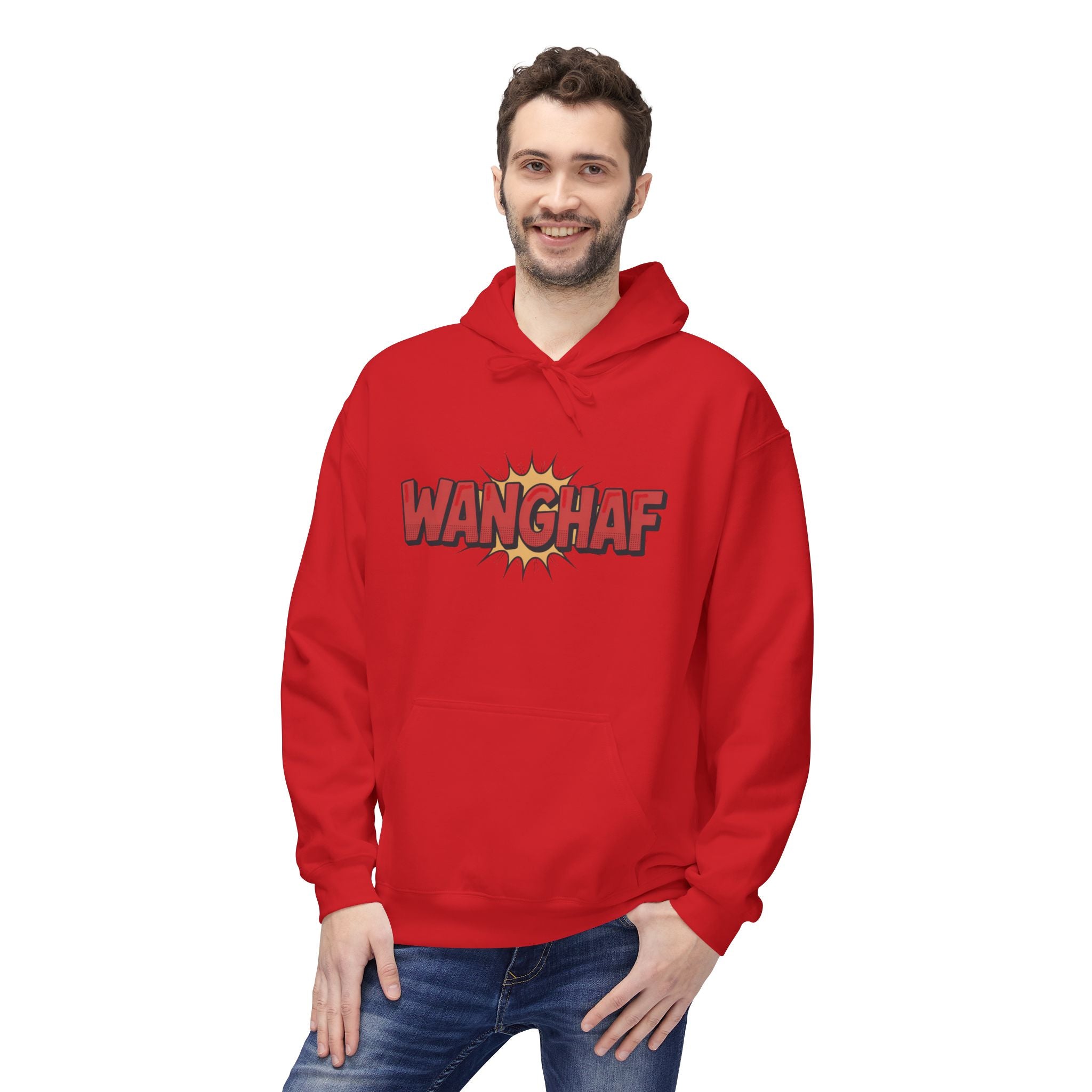 WANGHAF Graphic Hoodie – Bold Retro Comic Text Design