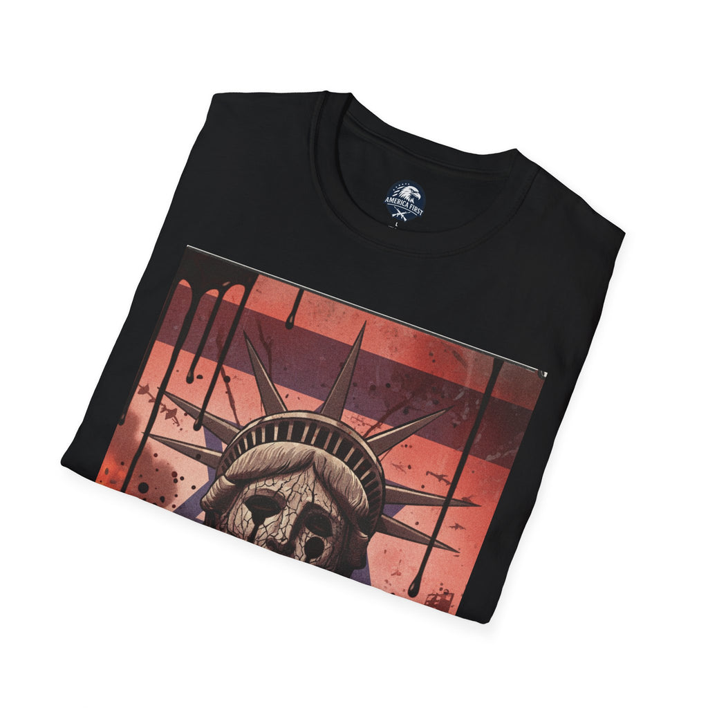 Statue of Liberty 'Silence' Graphic T-Shirt — Dystopian Urban Art Tee