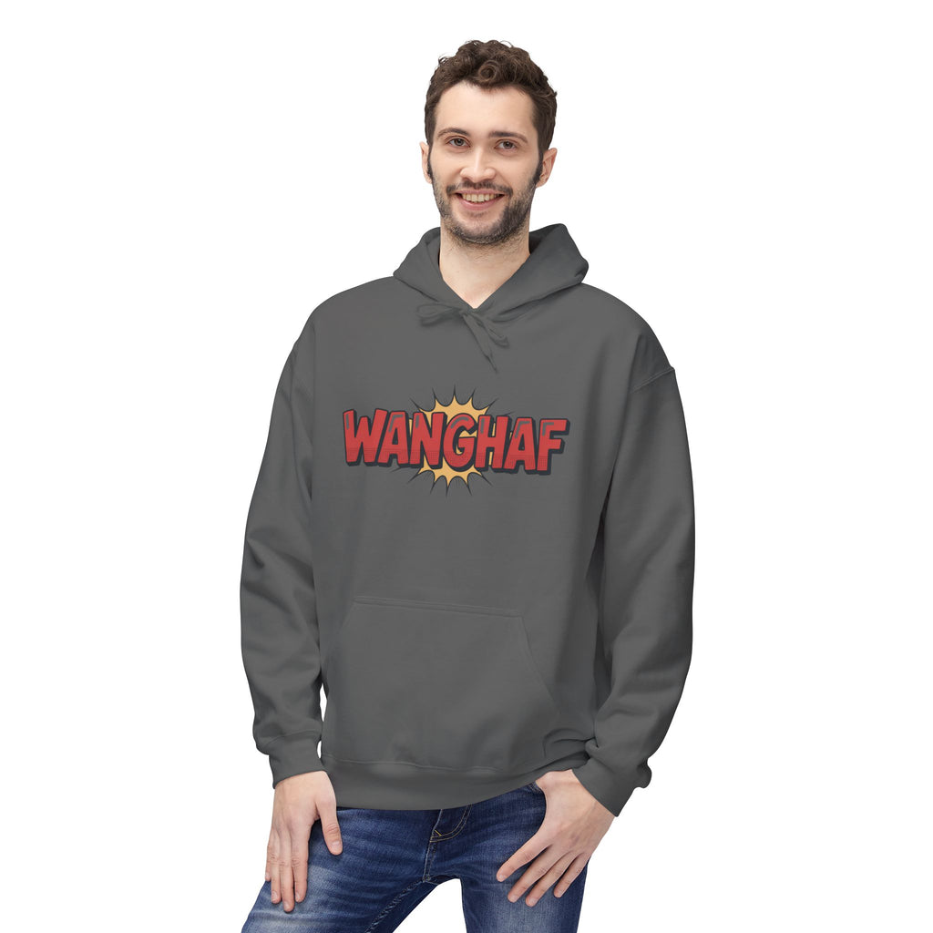 WANGHAF Graphic Hoodie – Bold Retro Comic Text Design