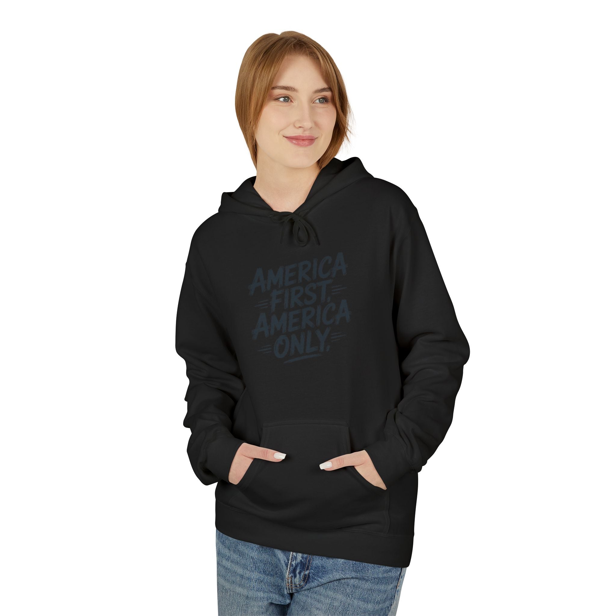 Hoodie - "America First, America Only" Graphic Pullover