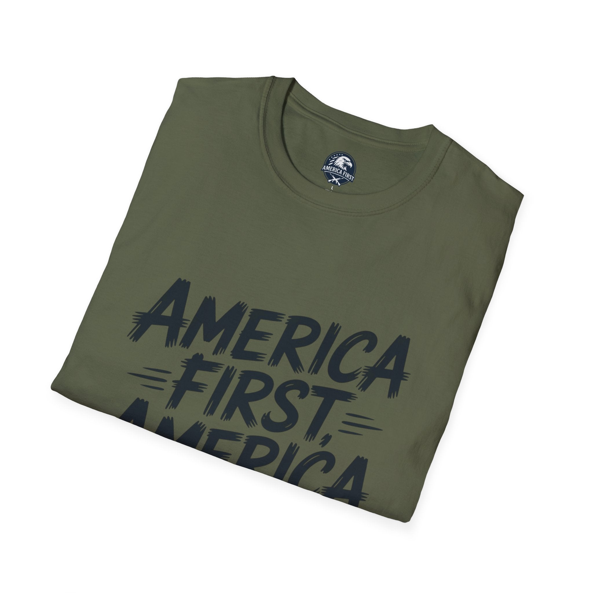America First America Only T-Shirt — Patriotic Political Slogan Tee