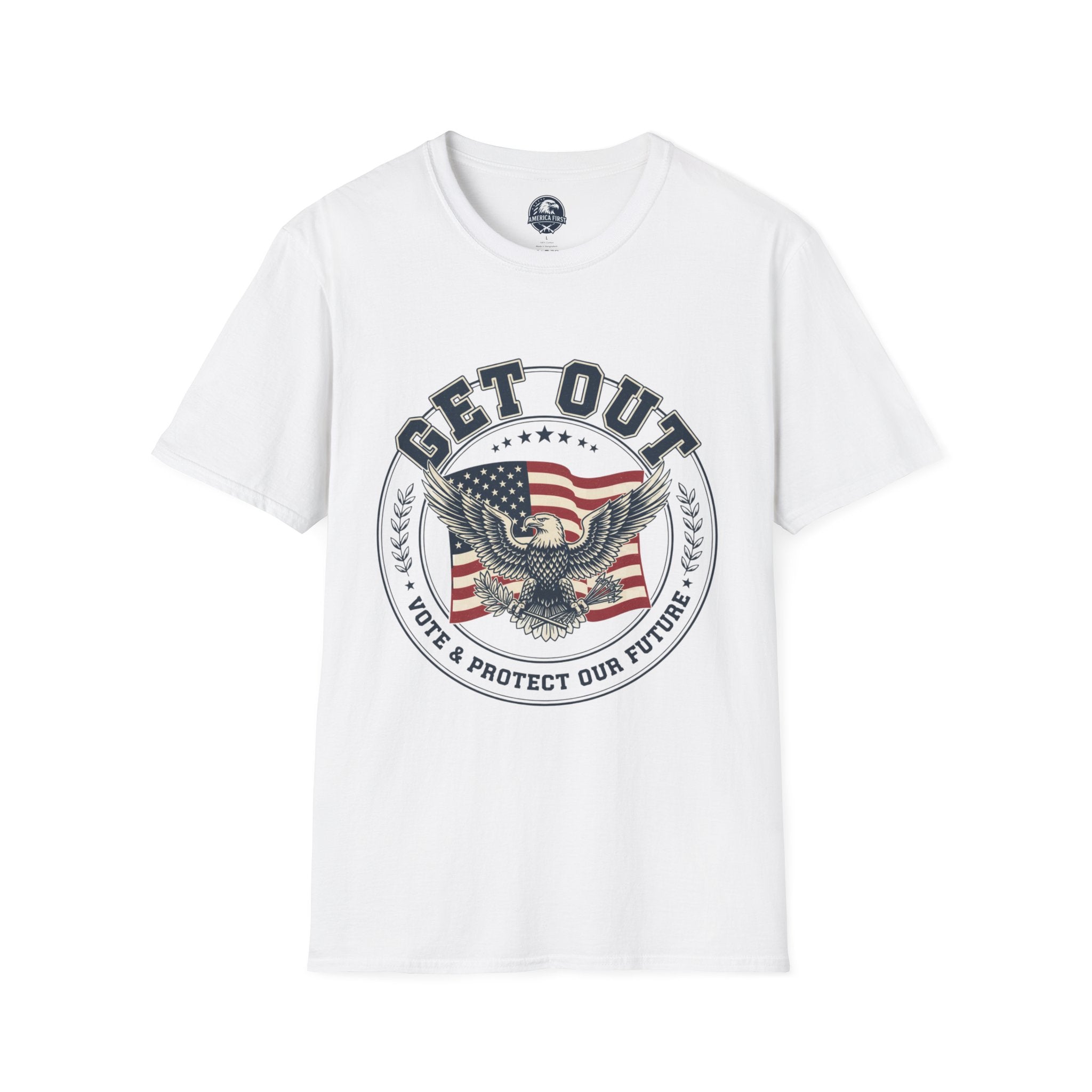 Get Out Eagle T-Shirt — Vote & Protect Our Future Patriotic Tee