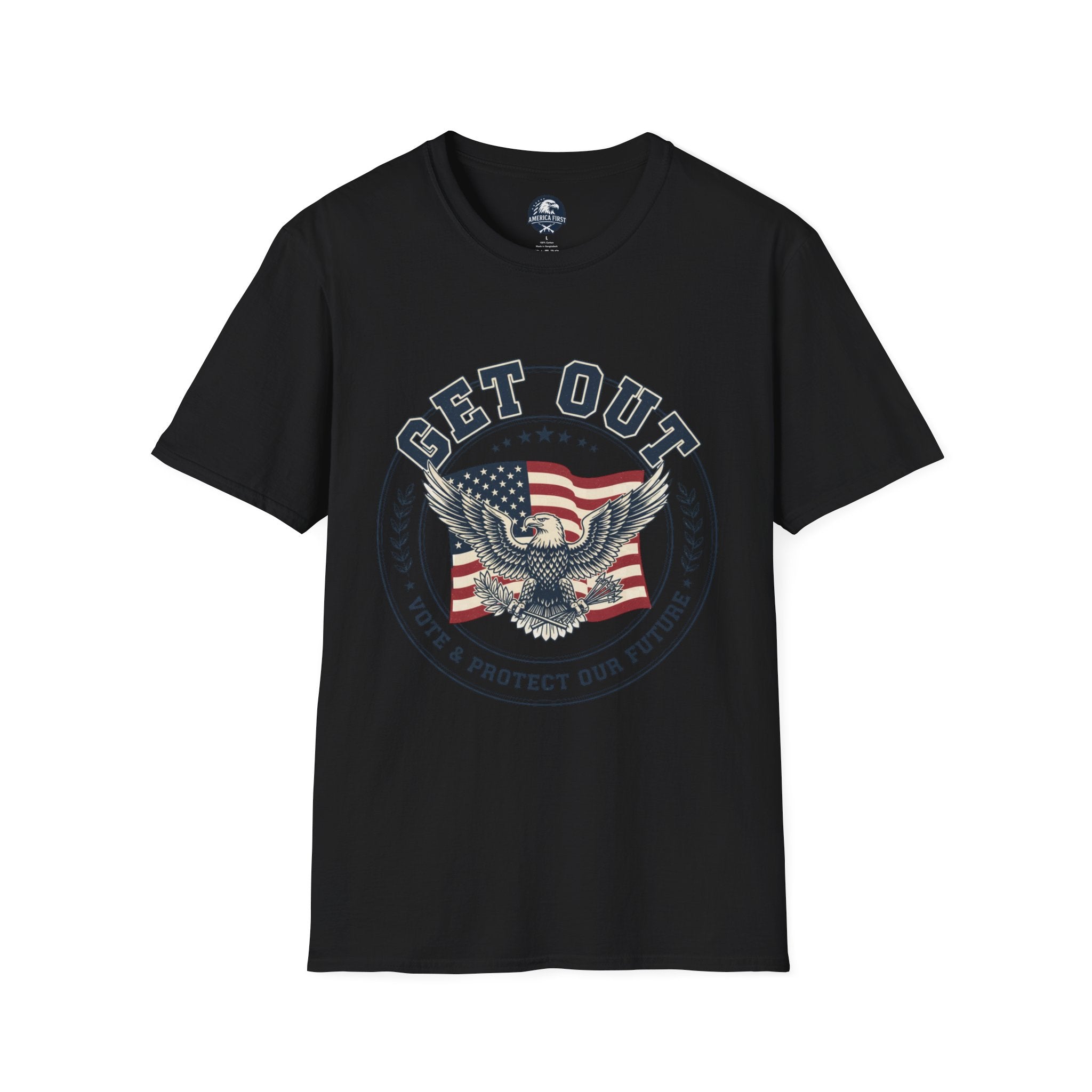 Get Out Eagle T-Shirt — Vote & Protect Our Future Patriotic Tee
