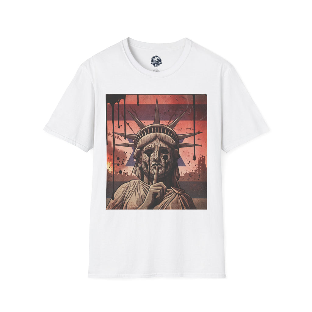 Statue of Liberty 'Silence' Graphic T-Shirt — Dystopian Urban Art Tee